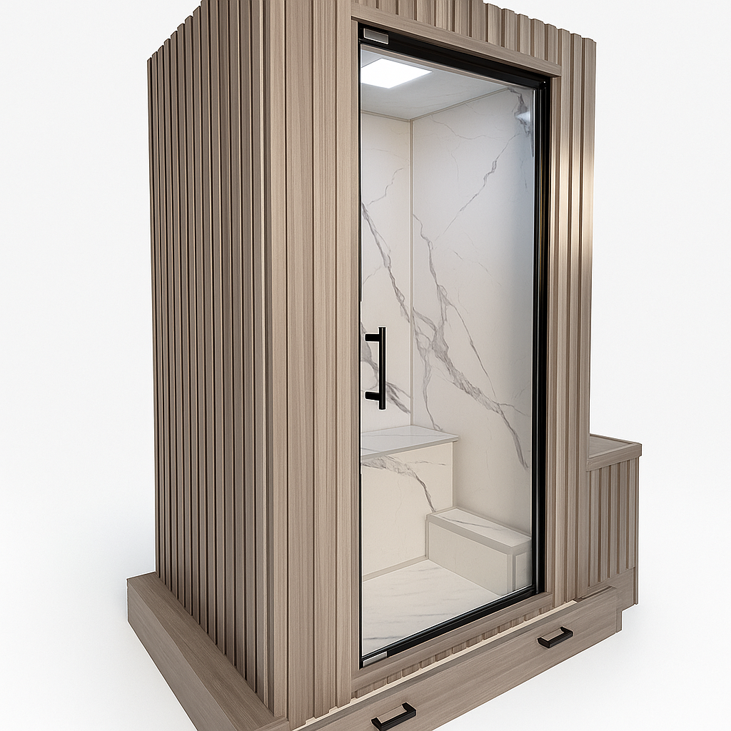 Fly Geyser - 2 Person Indoor & Outdoor Steam Room - Glacier White