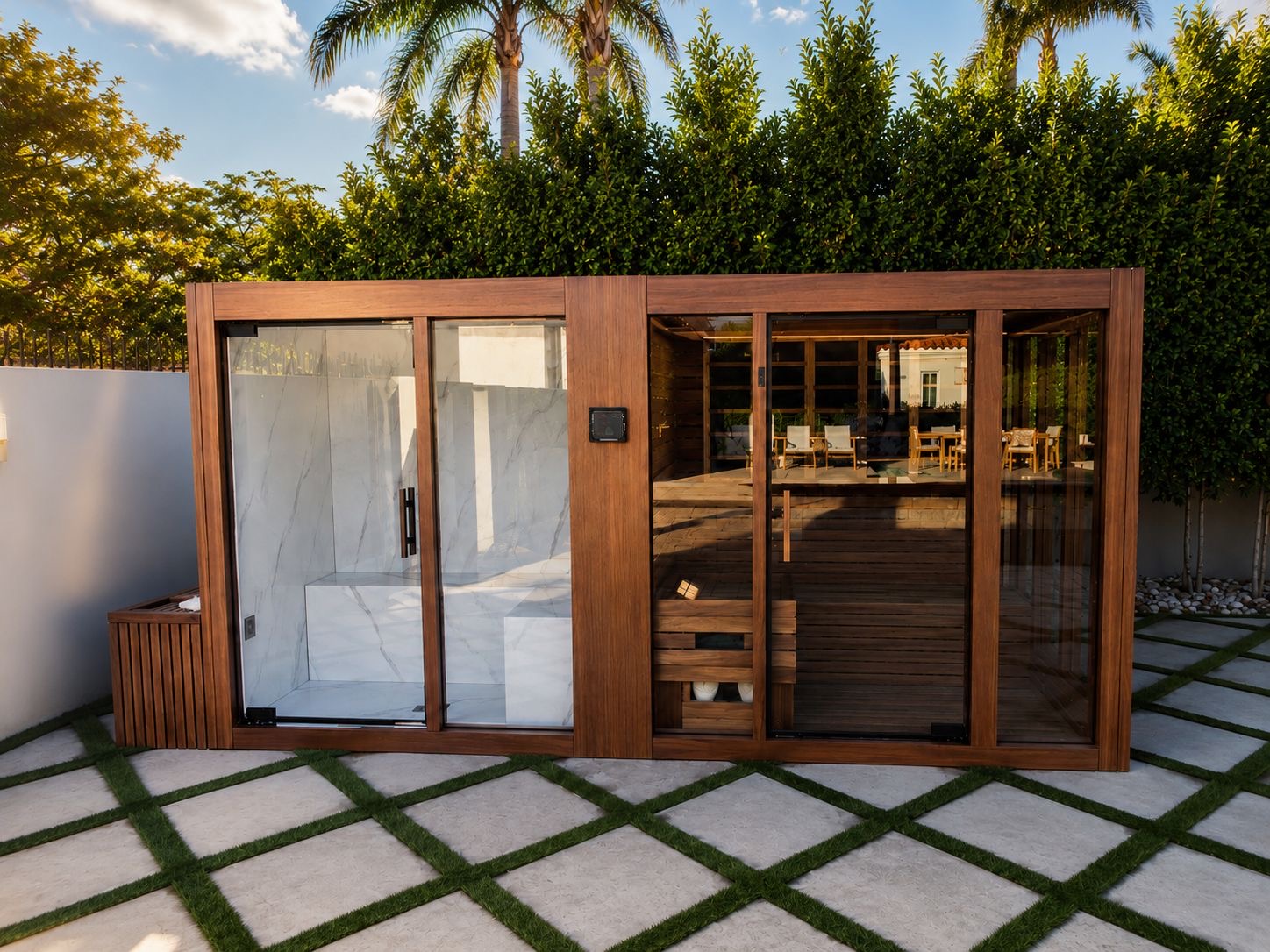 Nova® - Traditional Sauna + Infrared + Steam Room Dual Cabin - 4-6 person - Outdoors / Indoors