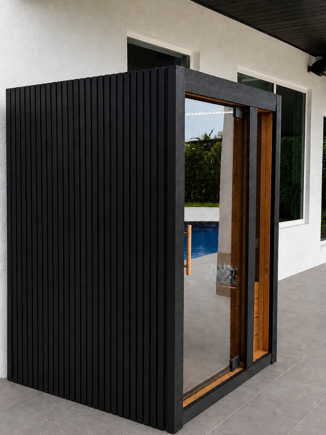 Hekla - 2 -3 person Indoor & Outdoor Traditional Sauna — Traditional + Infrared - Monaco Gray