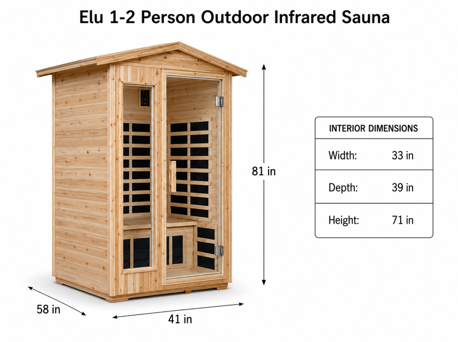 Elu - 1-2 person Outdoor Infrared Sauna
