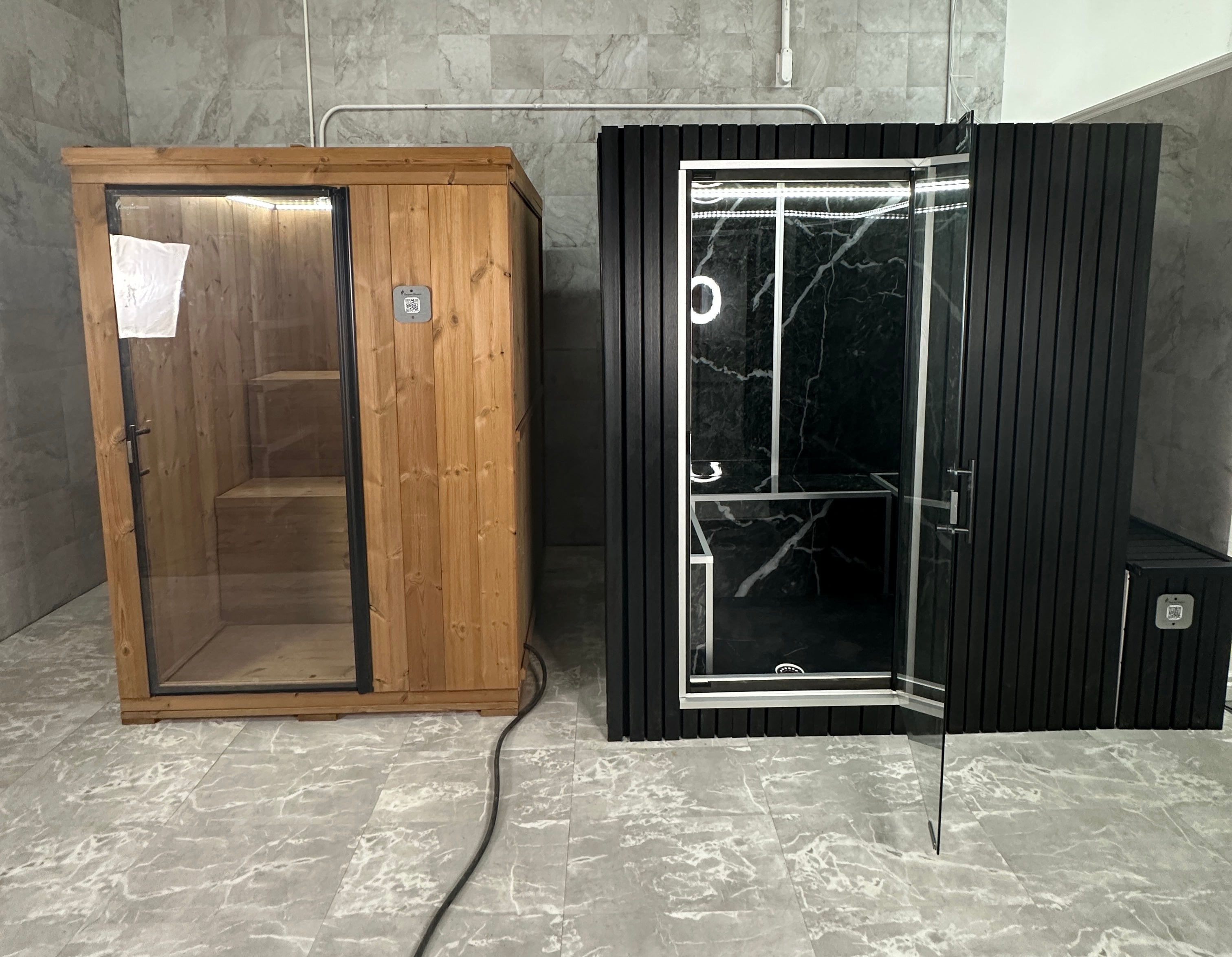 Grand Geyser - 4 Person Outdoor and Indoor Steam Room - Obsidian Black