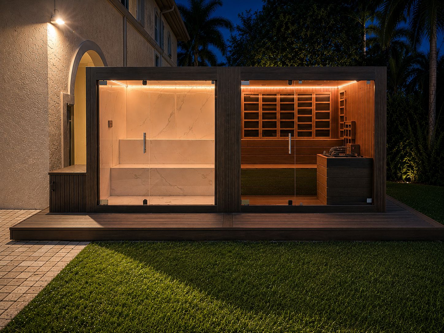 Gadol® - Traditional Sauna + Steam Room Dual Cabin - 4-6 person - Indoors / Out