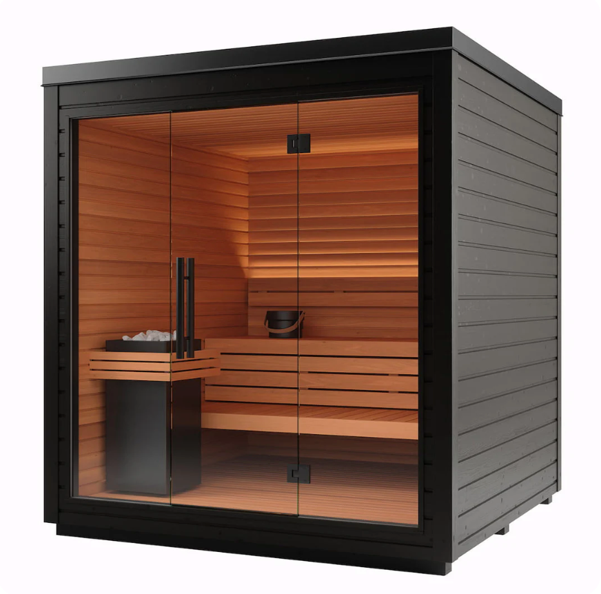 Outdoor Traditional Sauna - Black (4-6 person)