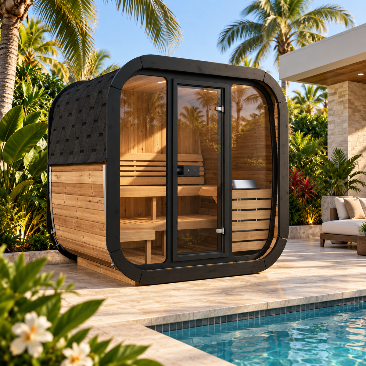 SaunaLife Model CL5G - 4-person Outdoor Traditional Sauna