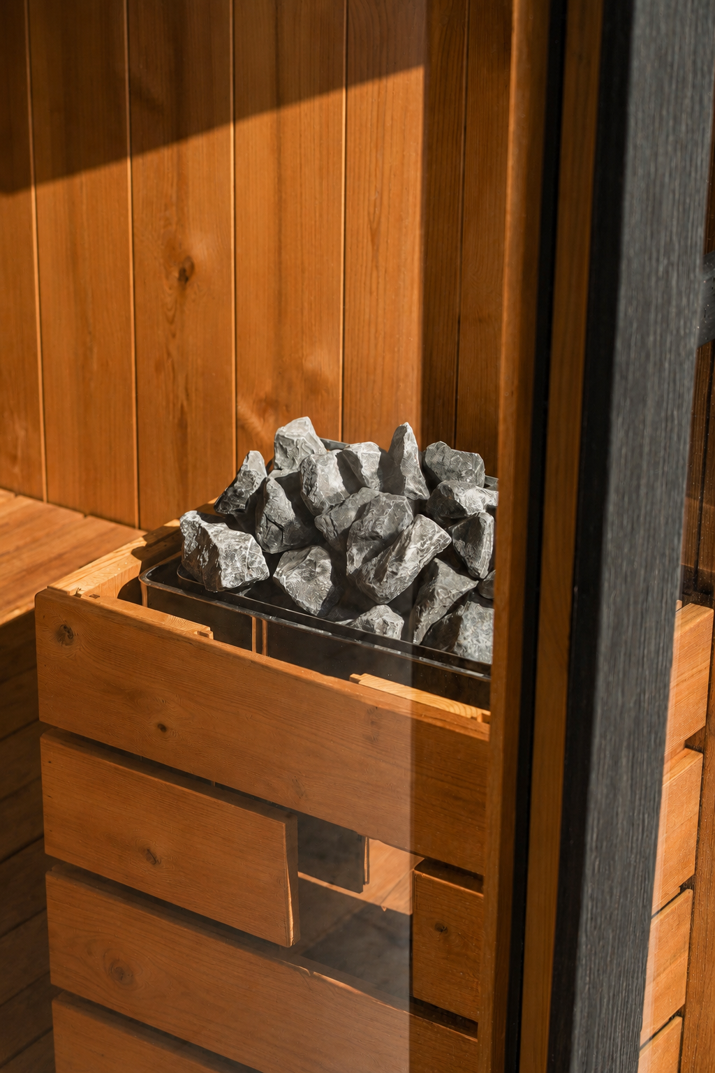 Hekla - 2 -3 person Indoor & Outdoor Traditional Sauna — Traditional + Infrared - Monaco Gray