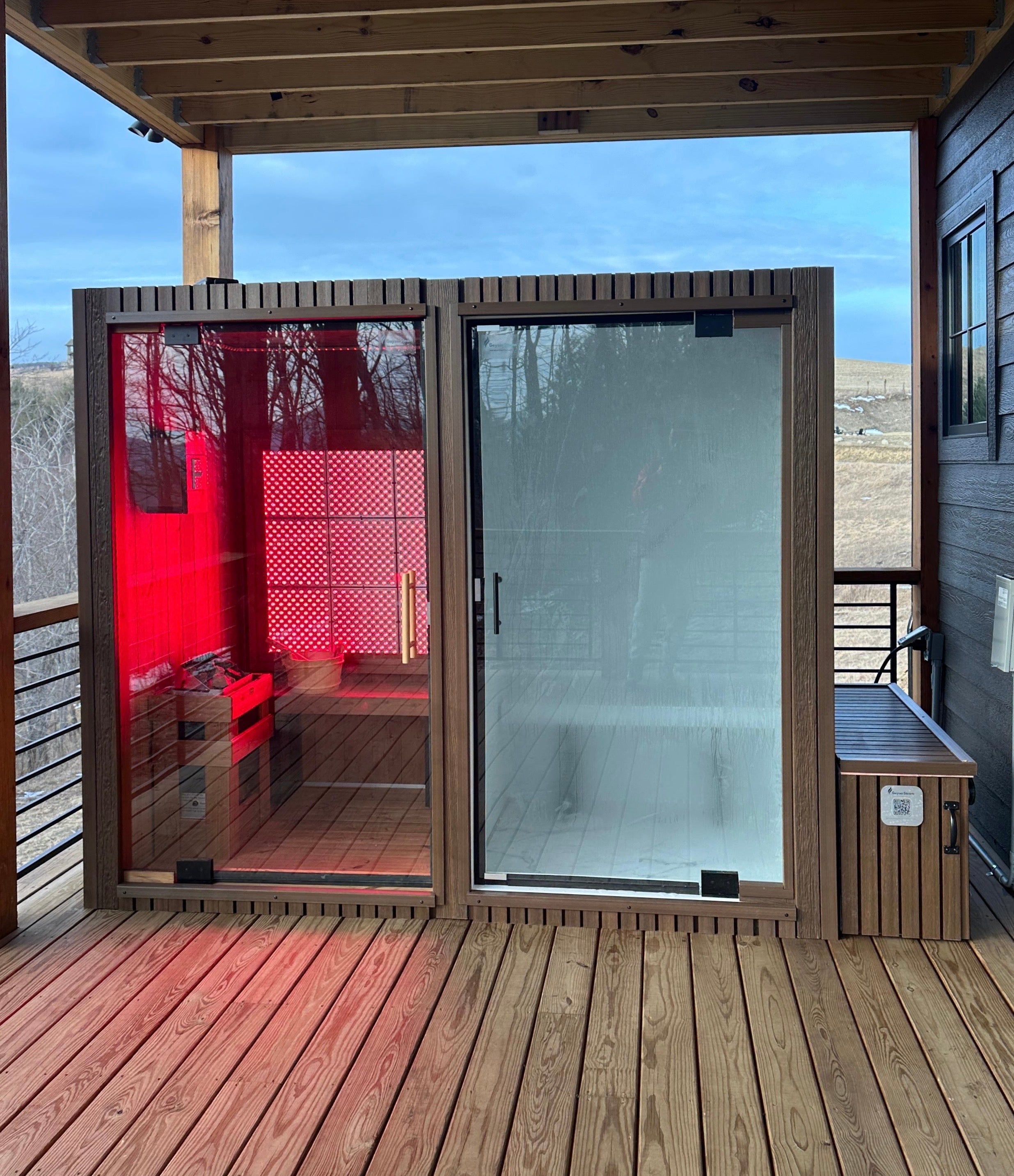 Minka® - Traditional Sauna and Steam Room Dual Cabin - 2 person - Indoors / Outdoors