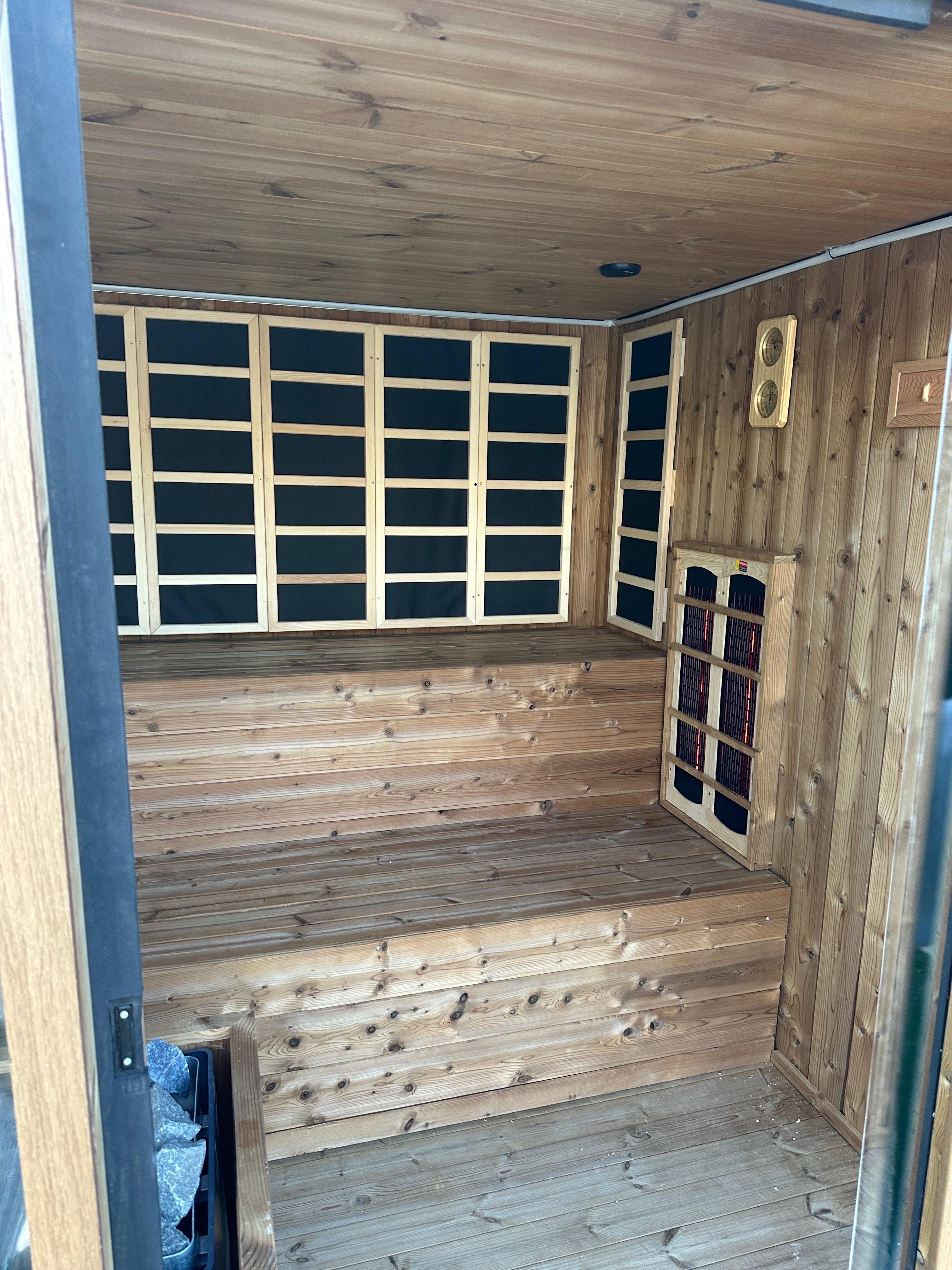 Nova® - Traditional Sauna + Infrared + Steam Room Dual Cabin - 4-6 person - Outdoors / Indoors