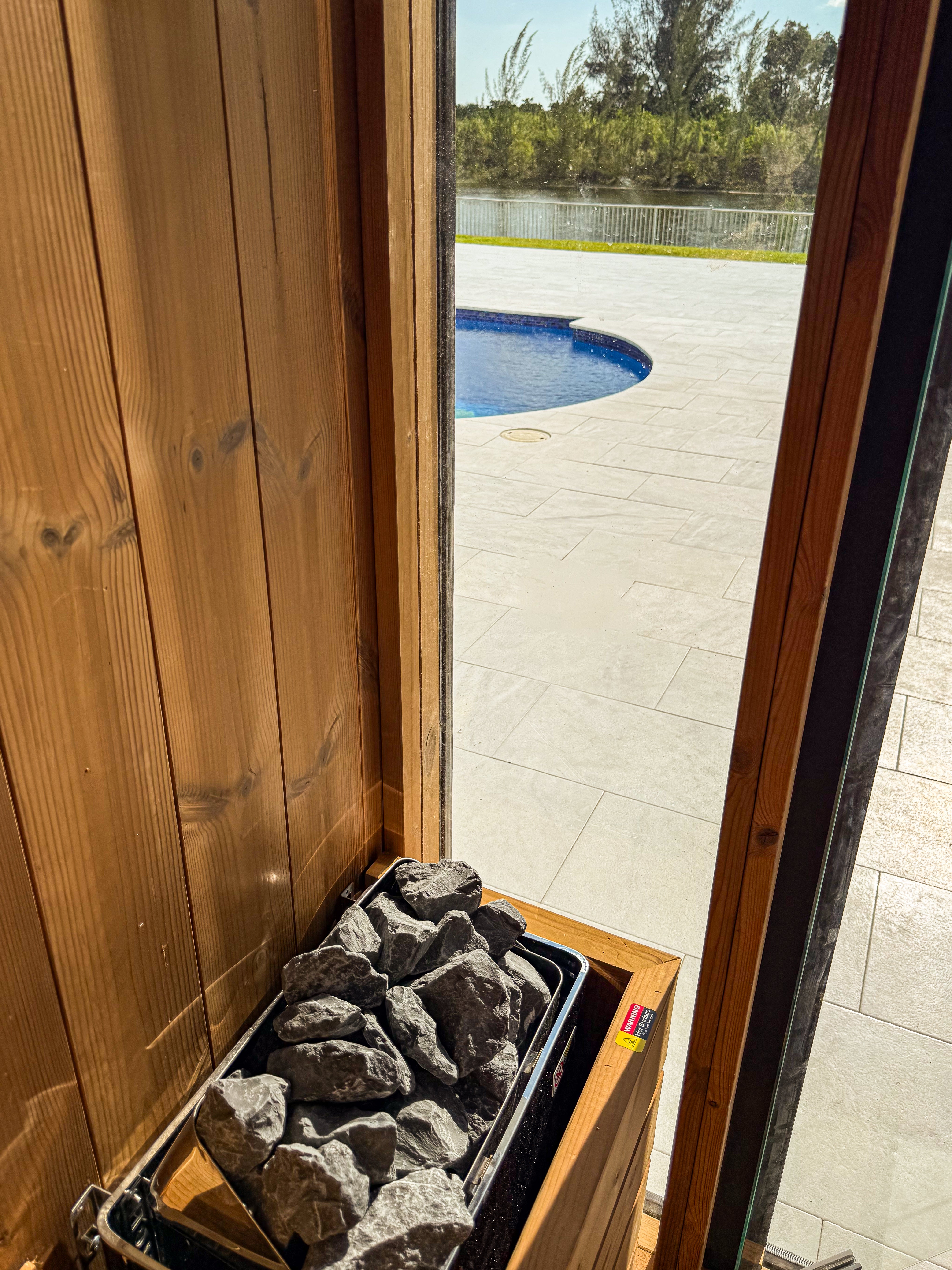 Hekla - 2 -3 person Indoor & Outdoor Traditional Sauna — Traditional + Infrared - Monaco Gray