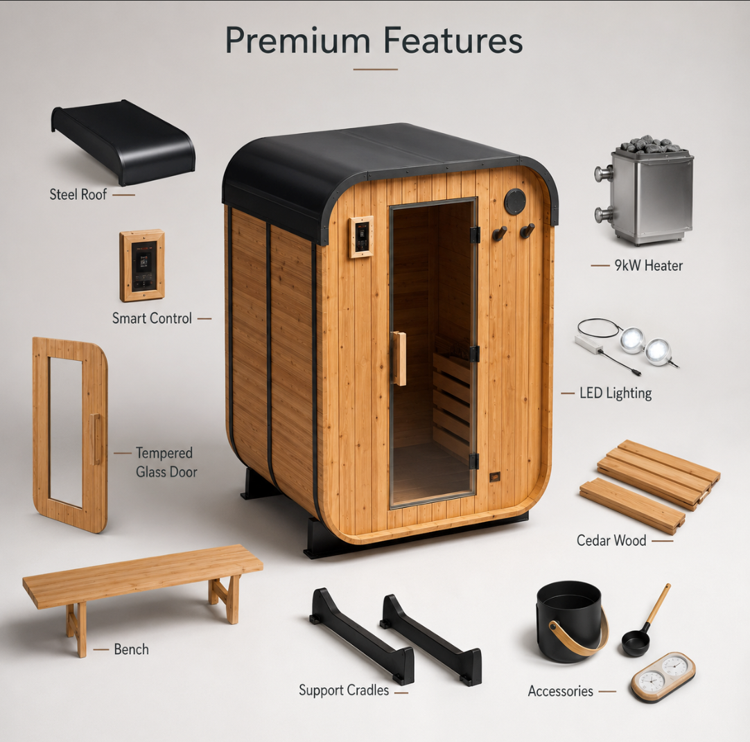 Lulay - 2-3 person - Traditional Outdoor Sauna
