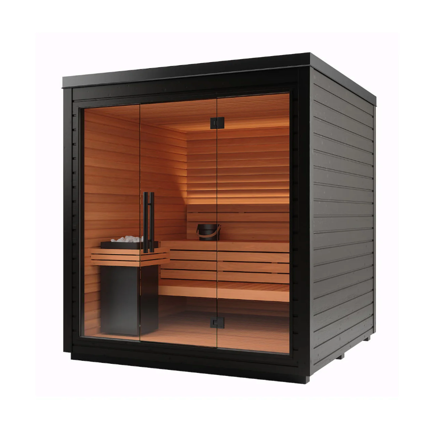 Outdoor Traditional Sauna - Black (4-6 person)