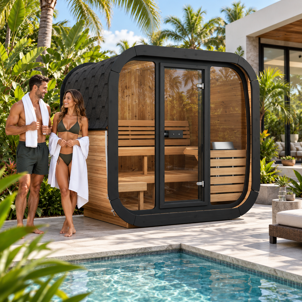 SaunaLife Model CL5G - 4-person Outdoor Traditional Sauna