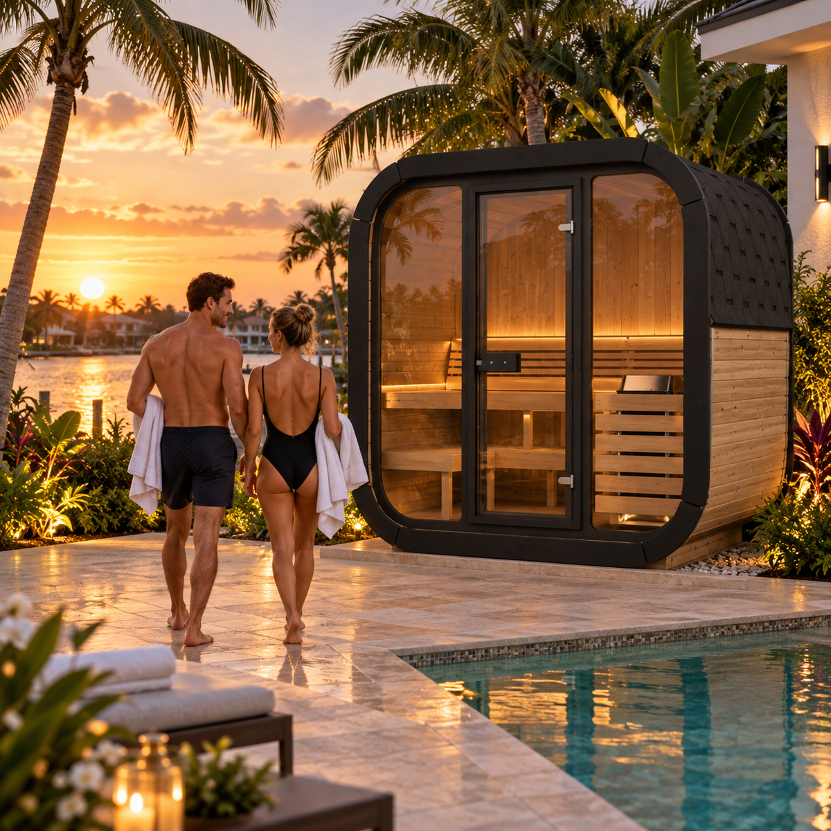 SaunaLife Model CL5G - 4-person Outdoor Traditional Sauna