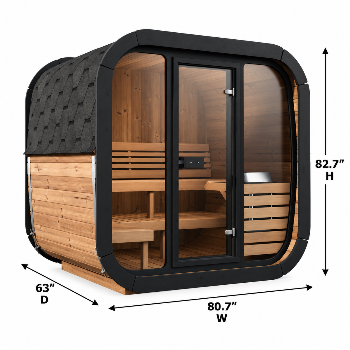 SaunaLife Model CL5G - 4-person Outdoor Traditional Sauna