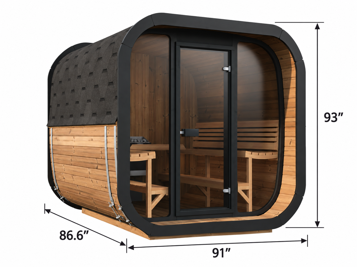 SaunaLife Model CL7G - 6-person Outdoor Traditional Sauna