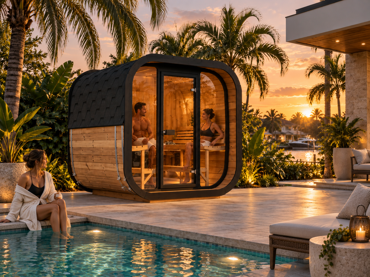 SaunaLife Model CL7G - 6-person Outdoor Traditional Sauna
