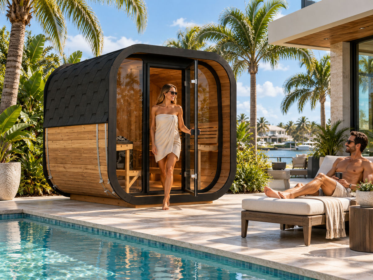 SaunaLife Model CL7G - 6-person Outdoor Traditional Sauna